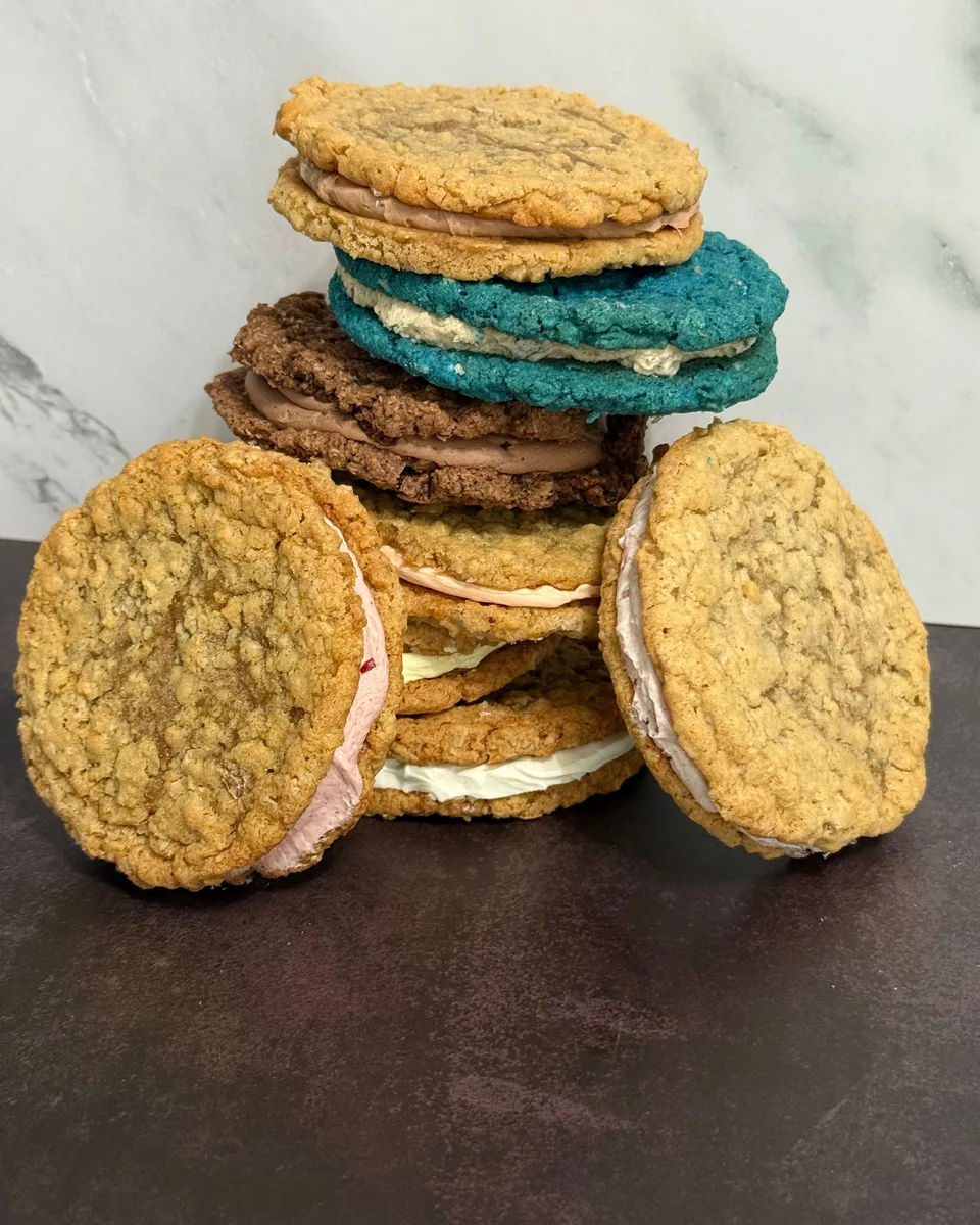 A stack of oatmeal cream pies in several flavors