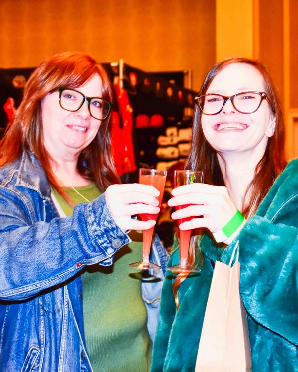 Guests with Ohio Made cocktails at the 2024 Holiday Market.