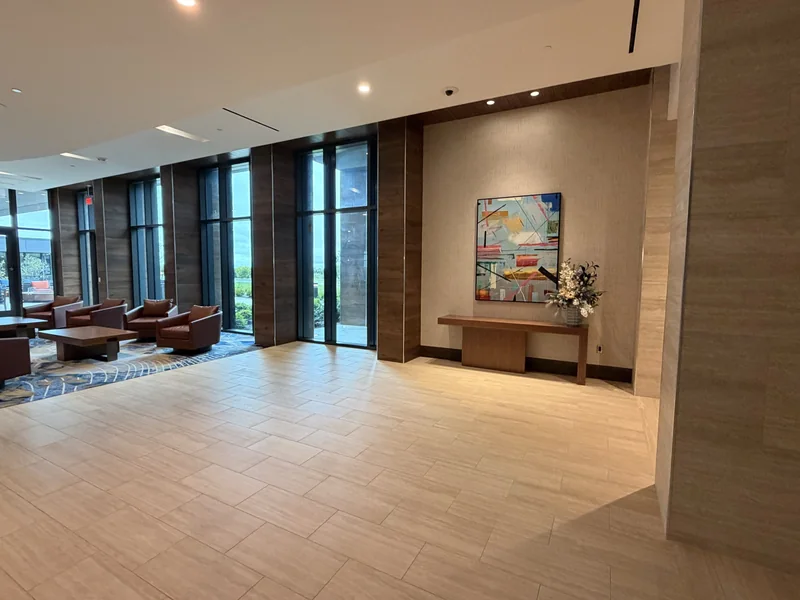 Hotel lobby inside the entrance, October 2, 2026